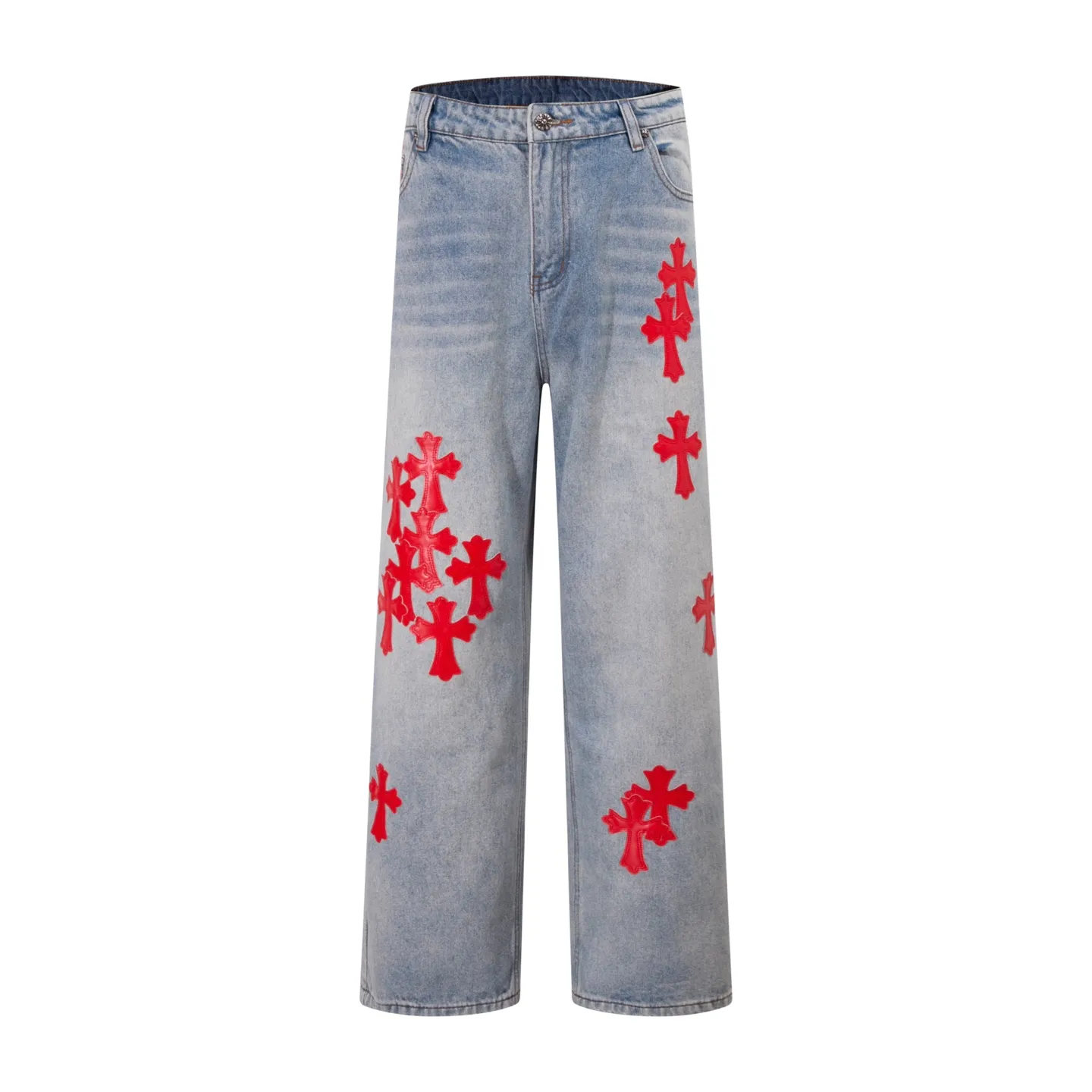 P240 Style number: H898 [Men's zipper style] Croxin & 𝐂𝐡𝐫𝐨𝐦𝐞 𝐇𝐞𝐚𝐫𝐭 ss25 new blue Miami red leather jeans. Styles with different wash textures are very friendly to people with thin legs. The slightly flared version perfectly modifies the leg shape. The timeless and moderate length makes it easy to match and match. It is the basis for various styles and is a must-have in your wardrobe! The fabric is stiff but also makes the upper body soft without losing texture. The washing process is even more perfect. It is a must-have item for everyone! ! ! Washed wheat, hang tag, pants label, three labels complete Color: blue Size: 30-32-34-36